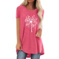 thumbnail image 1 of Pompotops Femmes Mode Casual Impression Chemises Manches Courtes Tee-Tops Tunique Blouse, 1 of 4
