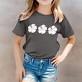 thumbnail image 1 of Hauts pour Filles Chemises Imprimées Décontractées à Manches Courtes pour Filles T-Shirts Confortables Col Rond Élégant Tenue Décontractée, 1 of 4