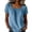 Blue, variant on Linen Tops for Women Cotton Square Neck Pleated Solid Color Loose T-Shirts Summer Casual Tunic Blouses