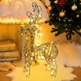 thumbnail image 3 of Xinwanna 3D Christmas Reindeer Decoration Battery Operated Prelit Iron Reindeer with 30 LED Lights Outdoor Indoor Lighted Standing Deer for Garden Yard Lawn (Type B), 3 of 13