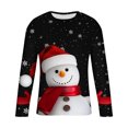 thumbnail image 5 of Feancey Men's Vintage Christmas Long Sleeve Tshirts 3D Snowman Print Crewneck Tops Big And Tall Xmas Graphic Tees for Men Fashion Hipster Tee Shirts Black L, 5 of 6