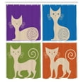 thumbnail image 3 of Ambesonne Funny Shower Curtain, Cartoon Cats Emotions, 69"Wx75"L, Orange Purple Green, 3 of 5