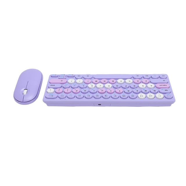 Wireless Keyboard and Mouse Combo, 2.4GHz Wireless 64 Keys Keyboard with Retro Keycap1200dpi Mouse with Receiver, Keyboard Mouse Set, for PC Computer Laptop