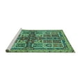 thumbnail image 2 of Ahgly Company Machine Washable Indoor Square Abstract Turquoise Blue Modern Area Rugs, 4' Square, 2 of 4