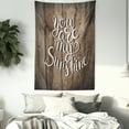 thumbnail image 3 of Quote Tapestry, Romantic Positive Phrase on Rustic Oak Relationship Life Marriage Inspirational Concept, Wall Hanging for Bedroom Living Room Dorm Decor, 60W X 80L Inches, Brown, by Ambesonne, 3 of 5