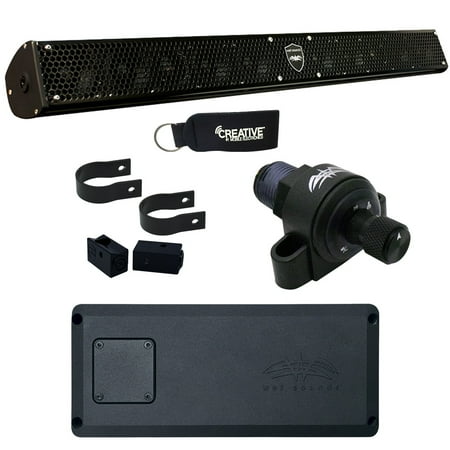 Wet Sounds STX-MICRO-4 Powersports Amp, Stealth-10-Core Soundbar & WW-BTVC Bluetooth Receiver / Controller