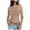 Khaki, variant on Womens Work Shirts Slim Long Sleeve Round Neck Crop Basic Solid Tight Womens Athletic Tops,White,M