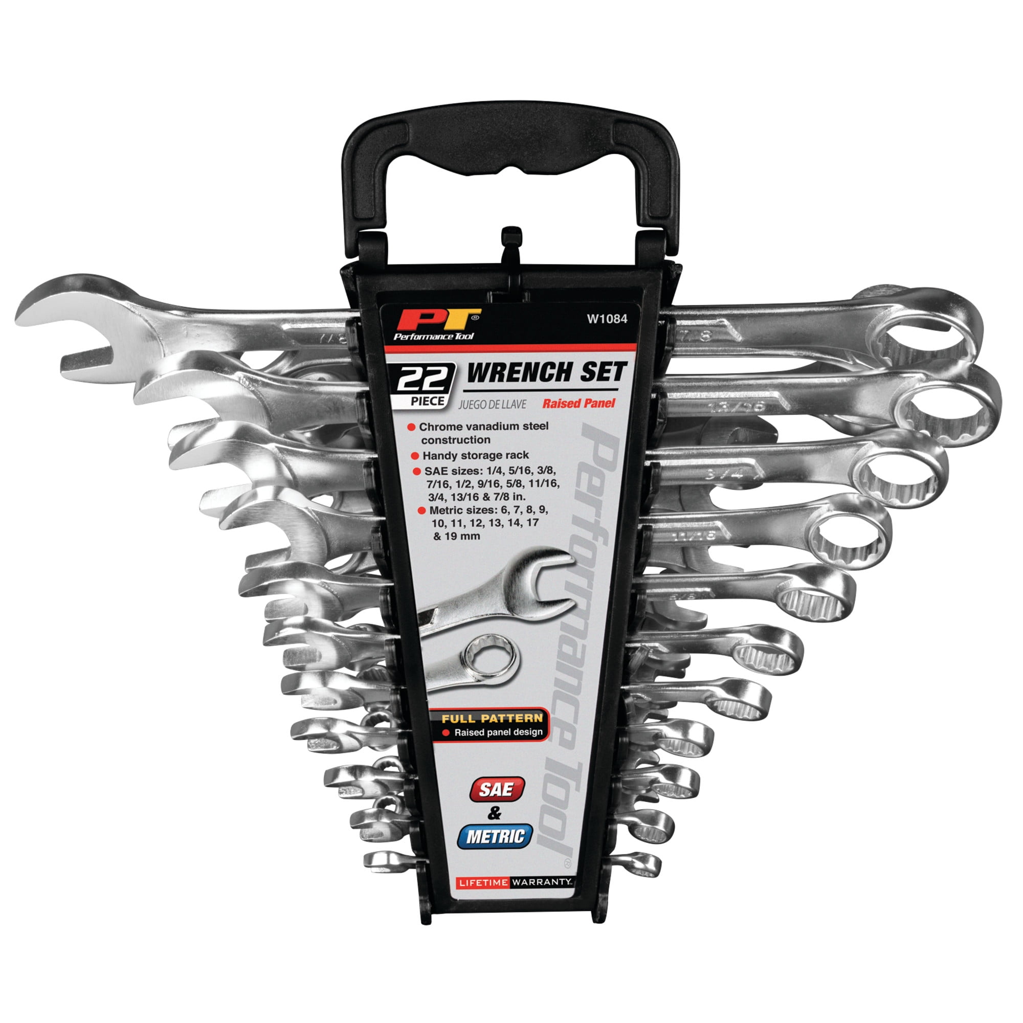 Performance Tool W1084 Combination Wrench Set, 22-Piece