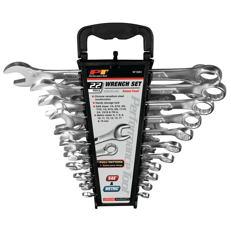 Performance Tool W1084 22pc Combination Wrenches Set (Metric