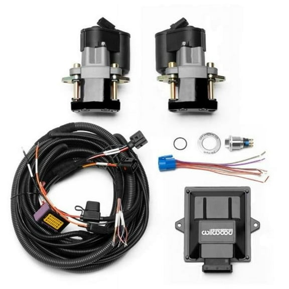 Wilwood Electronic Parking Brake Rear Retrofit Brake Kit - Black Powder Coat Caliper - 140-15979-BK