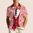 thumbnail image 5 of Xdegoge Valentines Shirts for Men Short Sleeve Button Up Funny Hawaiian Shirt Dressy Casual Summer Girlfriend Tops Holiday Party Tshirts Going Out Outfits, 5 of 9