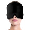 thumbnail image 3 of Gorro negro para aliviar la migraña: mascarilla reutilizable para la migraña y el dolor de cabeza, bolsa de hielo en gel, mascarilla antimigraña para los senos nasales y la presión, bolsa de com, 3 of 5