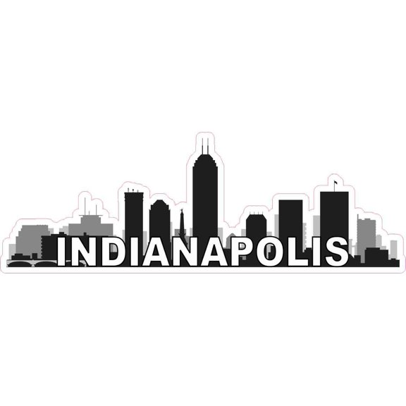 10in x 3.5in Indianapolis Skyline Sticker Vinyl Car Window Bumper Stickers