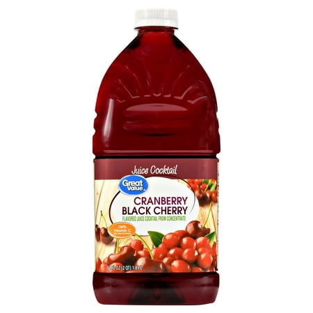 80 Black Value Pack - (8 Pack) Great Value Juice Cocktail, Cranberry Black Cherry, 64 Fl Oz, 1 Count