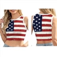 thumbnail image 3 of Camiseta Sin Mangas Corta con la Bandera Estadounidense de EE. UU. para Mujer, Ideal para Cosplay, con el 4 de Julio. B298-1002 M, 3 of 5