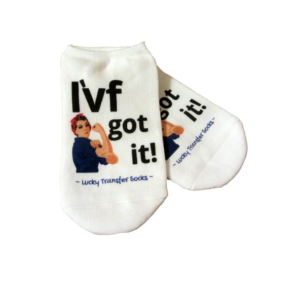 Ivf Got It Strong Woman IVF Lucky Transfer Socks Medium