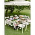 thumbnail image 3 of Outdoor Tablecloth with Umbrella Hole and Zipper, Spring Easter Rectangle Table Cloth 54x80 Inch Waterproof Tablecloth, Purple Floral Summer Botanical Rustic Picnic Table Cover for Patio Camping, 3 of 7