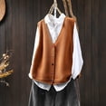 thumbnail image 2 of Sexlip Women V Neck Knit Vest Sleeveless Colorful Button Front Loose Fit Thick Knit Cardigan Waistcoat Casual Transitional Layering Outerwear Orange Free Size, 2 of 9