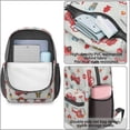 thumbnail image 4 of Fireman and Elephant Grey Pattern 17" Waterproof Oxford School Backpacks for Teens, S-Shape Padded Straps, for School, Travel, Hiking, Camping, 4 of 5
