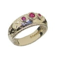 thumbnail image 1 of LBG British Made 925 Sterling Silver Natural Ruby Womens Band Ring - 33 size options, 1 of 7