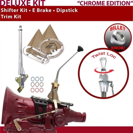 American Shifter C4 Shifter Kit Chrome 10 in. E Brake Trim Kit Dipstick for EEAAB