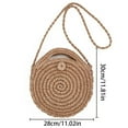 thumbnail image 2 of Jierger Circle Handwoven Round Retro Rattan 𝑺𝒕𝒓𝒂𝒘 Beach Bag Crossbody Holiday Beach Braided Bag Round Hand Bill Shoulder Dual Use Everything Casual 𝑺𝒕𝒓𝒂𝒘 Braided Bag, 2 of 7