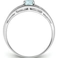 thumbnail image 2 of Sterling Silver Rhodium Plated Aquamarine Ring (Size 8) Made In India qr4503aq-8, 2 of 5