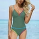 thumbnail image 4 of Tankini para mujer, bikini liso sin espalda, de dos piezas, estilo vendaje, para playa, dos piezas, tankini, 2 piezas, 4 of 7