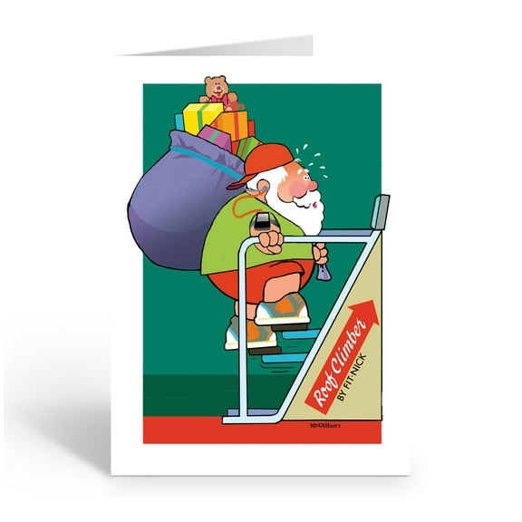 Stonehouse Collection Santa's Stair Climber Christmas Card - 70011