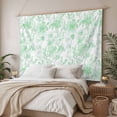 thumbnail image 3 of Watercolor Green Floral Large Tapestry for Bedroom Wall Hanging Tapestry, Teal Ombre Botanical Summer Ceiling Backdrop Tapestries Poster Blanket Wall Decor for Teens Room Living Room Dorm 86" x 104", 3 of 8