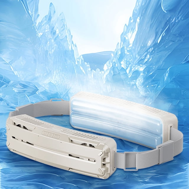 Portable Waist Fan with Ice Compress Belt | 4000mAh Battery & 4 Speeds | Clip-On Personal Cooler for Outdoor Sports & Hot Weather