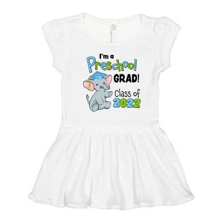 

Inktastic I m a Preschool Grad! Class of 2022-cute Elephant Blue Cap Gift Toddler Girl Dress