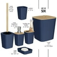 thumbnail image 2 of Hearth & Harbor 6 Piece Bamboo Bathroom Sets, Navy Blue Bathroom Accessories Set for Minimalistic Bathroom Décor, 2 of 6