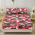 thumbnail image 2 of COEQINE Sheet Set Twin Size Camo Red Fitted Bed Sheet Wrinkle Free Fade Resistant Bedding Set for Women Men, All Season Home Decor for Twin Size Bed, Camouflage Red, 2 of 5