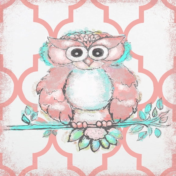 Marmont Hill "Coral Owl" by Reesa Qualia Painting Print on Wrapped Canvas