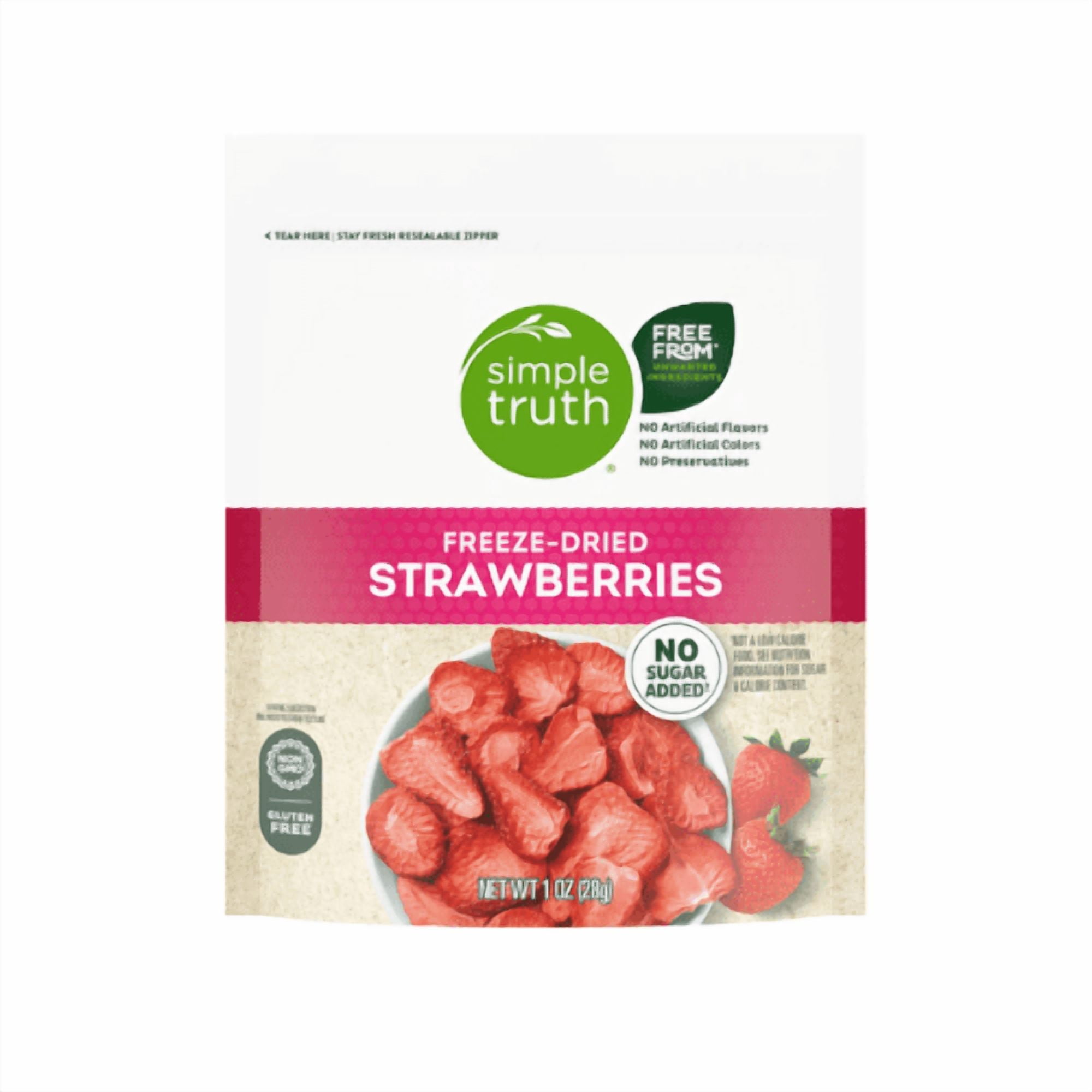 Simple Truth Freeze-Dried Strawberries No Sugar Added 2-Pack 1 oz