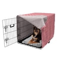 thumbnail image 2 of Floral Dog Crate Cover, Cream and Purple Tulip Flowers Repetitive Pattern Romantic Spring Design, Easy to Use Pet Kennel Cover for Dogs, 35" x 23" x 27", Purple Cream Pale Pink, by Ambesonne, 2 of 6