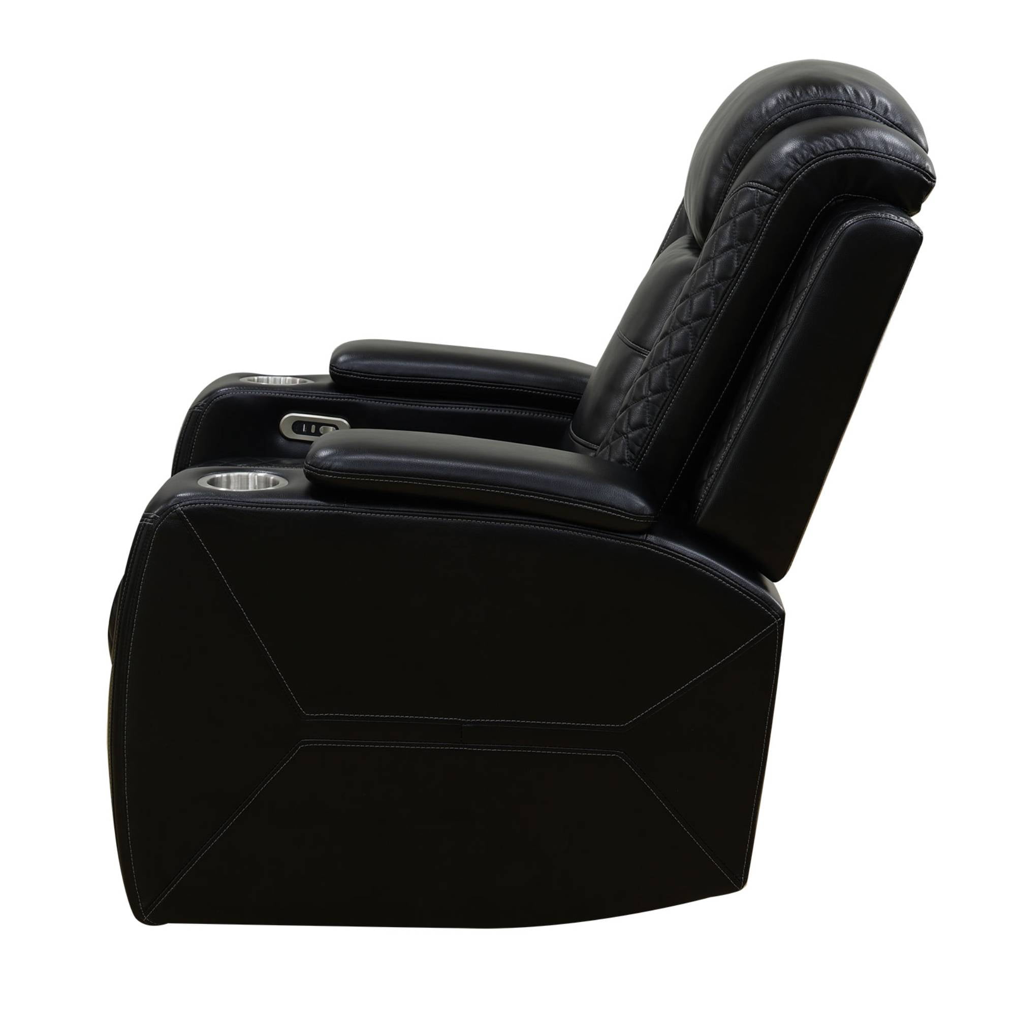 Electric Power Recliner Chair Living Room Sofa Chair, Comfy Lazy Home Theater with Cup Holder &USB Ports, Black