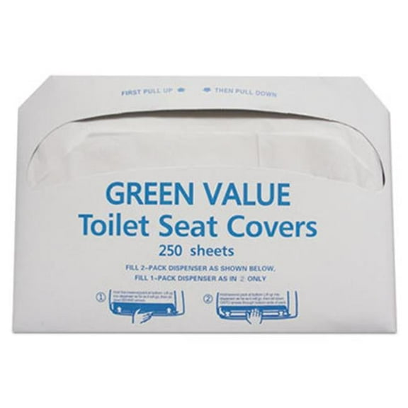 TEH Half-Fold Toilet Seat Covers, White - 14.75 x 16.5 in.