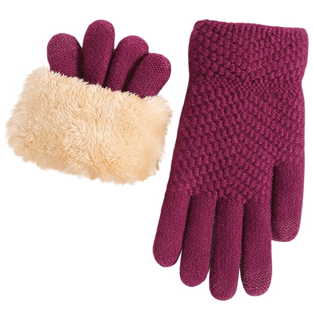 Roncen Winter Gloves for Women Warm Wool Touch Screen Ladies Windproof Thermal Knit Fleece Lined Gloves for Cold Weather