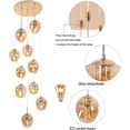 thumbnail image 6 of Modern Staircase Chandelier 10-Light High Ceiling Entrance Long Chandelier with Glass Shade Gold for Living Room Stair Entryway Hallway Foyer H78.7''X D15.7'', 6 of 9