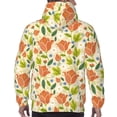 thumbnail image 7 of Pofeuu Rose Daisy Print Mens Casual Hooded Collar Drawstring Hoodies Pullover Sweatshirts Casual Long Sleeve Shirts-Large, 7 of 7