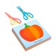 thumbnail image 4 of Arte de corte de papel, tijeras de desarrollo de corte de papel artesanal, libro de actividades de habilidades para álbum de recortes DIY, jardín de Frutas vegetales, 4 of 9