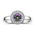 thumbnail image 4 of RYLOS Halo Designer Matching Set Sterling Silver: Ring, Earring & Pendant Necklace. Gemstone & Diamonds, 4MM Alexandrite June Birthstone; Size 9, 4 of 9