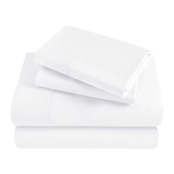 Superior Egyptian Cotton 300 Thread Count Deep Pocket Sheet Set, Twin, White