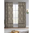 thumbnail image 2 of Grey Boho Sheer Curtains 84 Inch Length 2 Panels Set for Living Room/Bedroom, Vintage Ethnic Tribe Abstract Art Floral Kitchen Curtains Grommet Semi-Sheer Curtains Drapes Window Treatments 52"x84"x2, 2 of 7