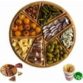 thumbnail image 2 of Puzzle Serving Tray Wood with 8 Removable Compartments,Dry Fruit Snack Plate,Funny Puzzle Shaped Snack Box, Funny Divided Serving Tray for Meats Dips Coffee Table Trays for Living Room Kitchen, 2 of 8