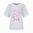 thumbnail image 5 of Towmus Womens T Shirt Plus Size Breast Cancer Awareness Pink Ribbon Shirts Crew Neck Women Tops, 5 of 5