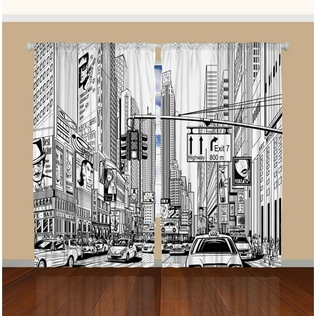 Times Square Manhattan New York City Broadway Bedroom Living Times Square Manhattan New York City Broadway Bedroom Living Curtains 2 Panels