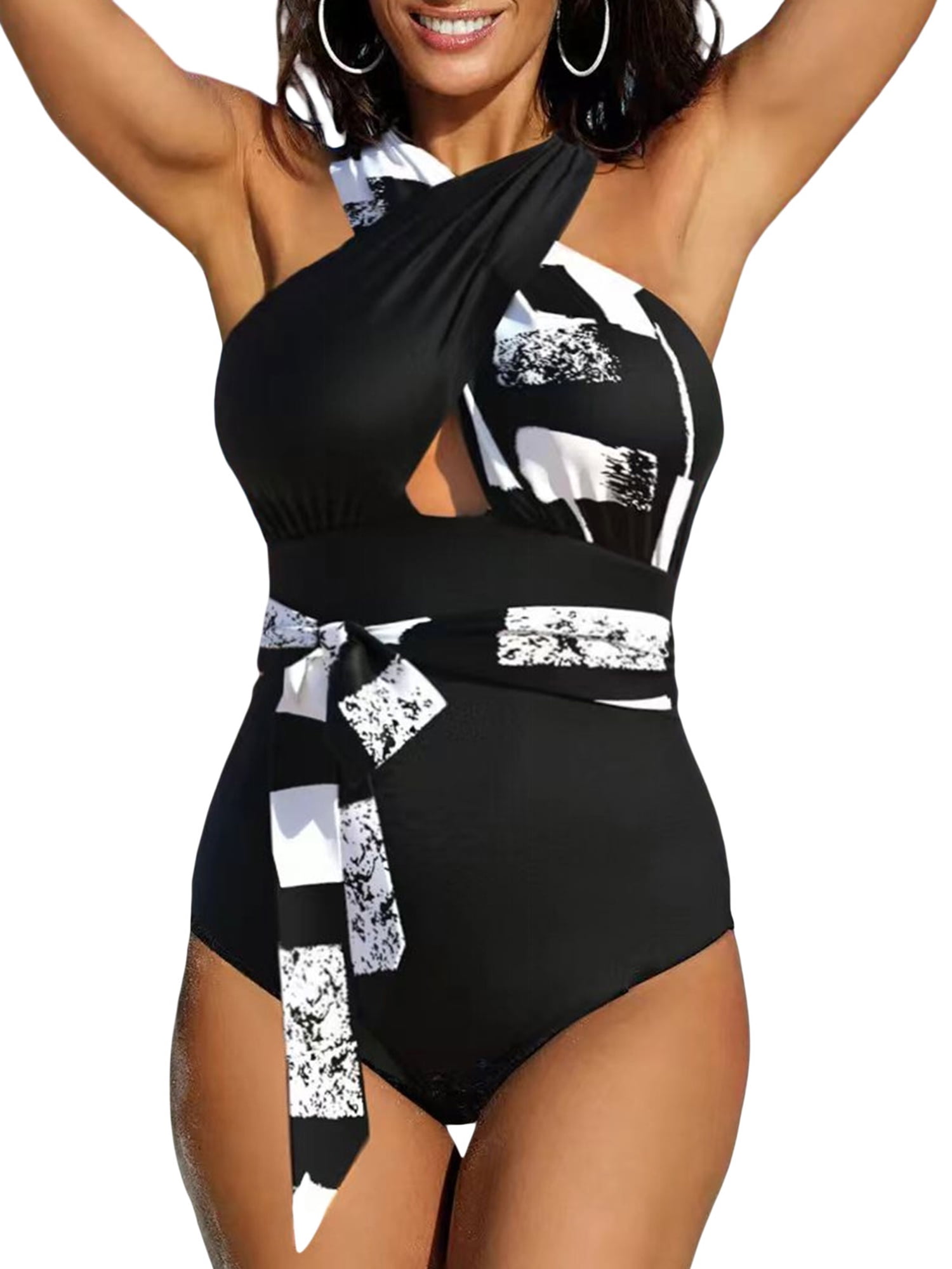 plus size swimwear leopard